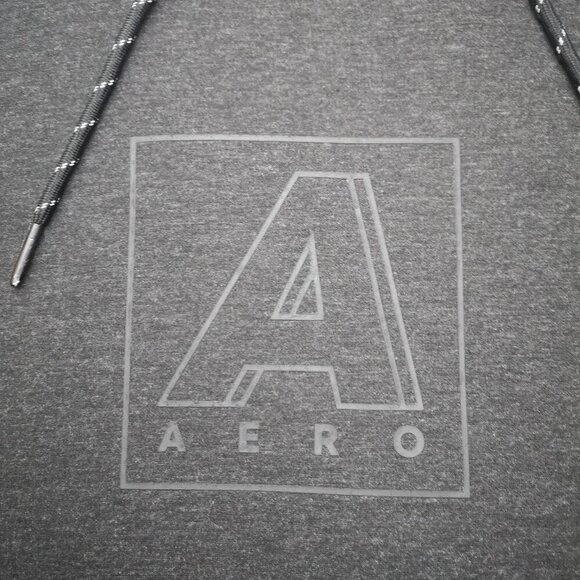 Aeropostale Men's Size Medium Black Straight Fit Drawstring Scuba Hoodie - Picture 4 of 9